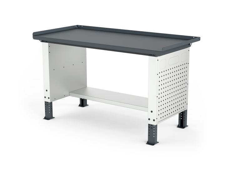 MONO workbench, adjustable height, closed sides, anti-fall top, shelf 300 mm, 1500 mm, Filcar (ELRC-150-A1M, FILCAR)