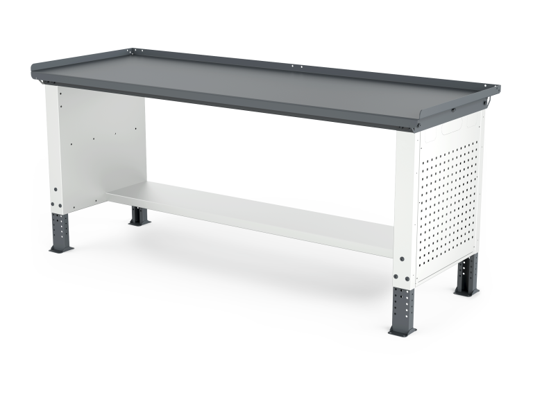 MONO workbench, adjustable height, closed sides, anti-fall top, shelf 300 mm, 2000 mm, Filcar (ELRC-200-A1M, FILCAR)