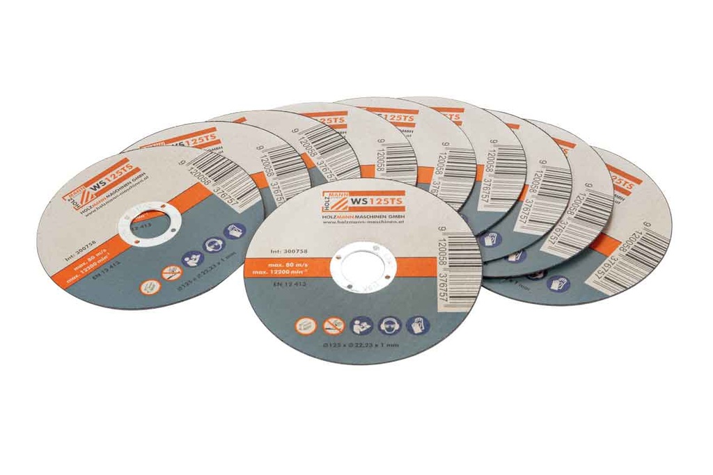 Cutting wheel 125x22.23x1 mm (10 pcs) (WS125TS, HOLZMANN)