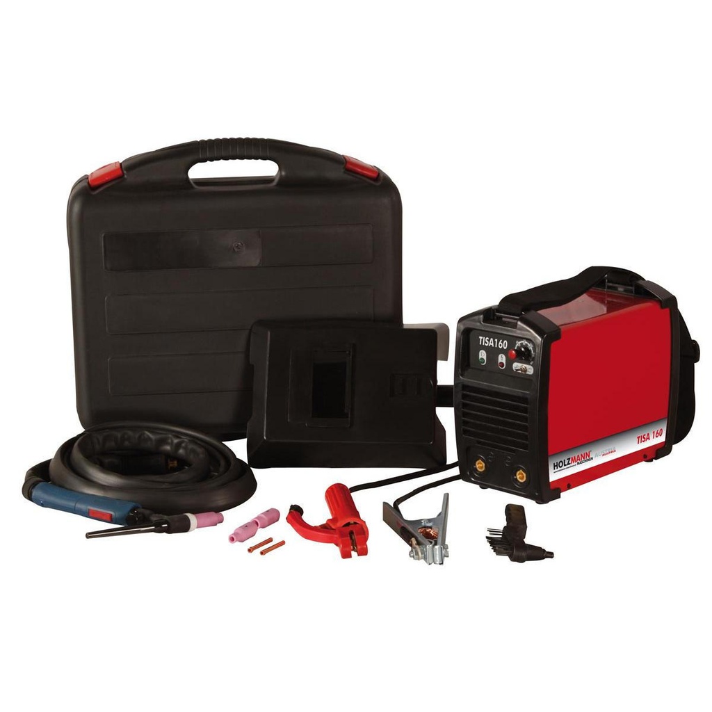 Suvirinimo inverteris DC MMA / lift TIG su lagaminu (TISA160, HOLZMANN)