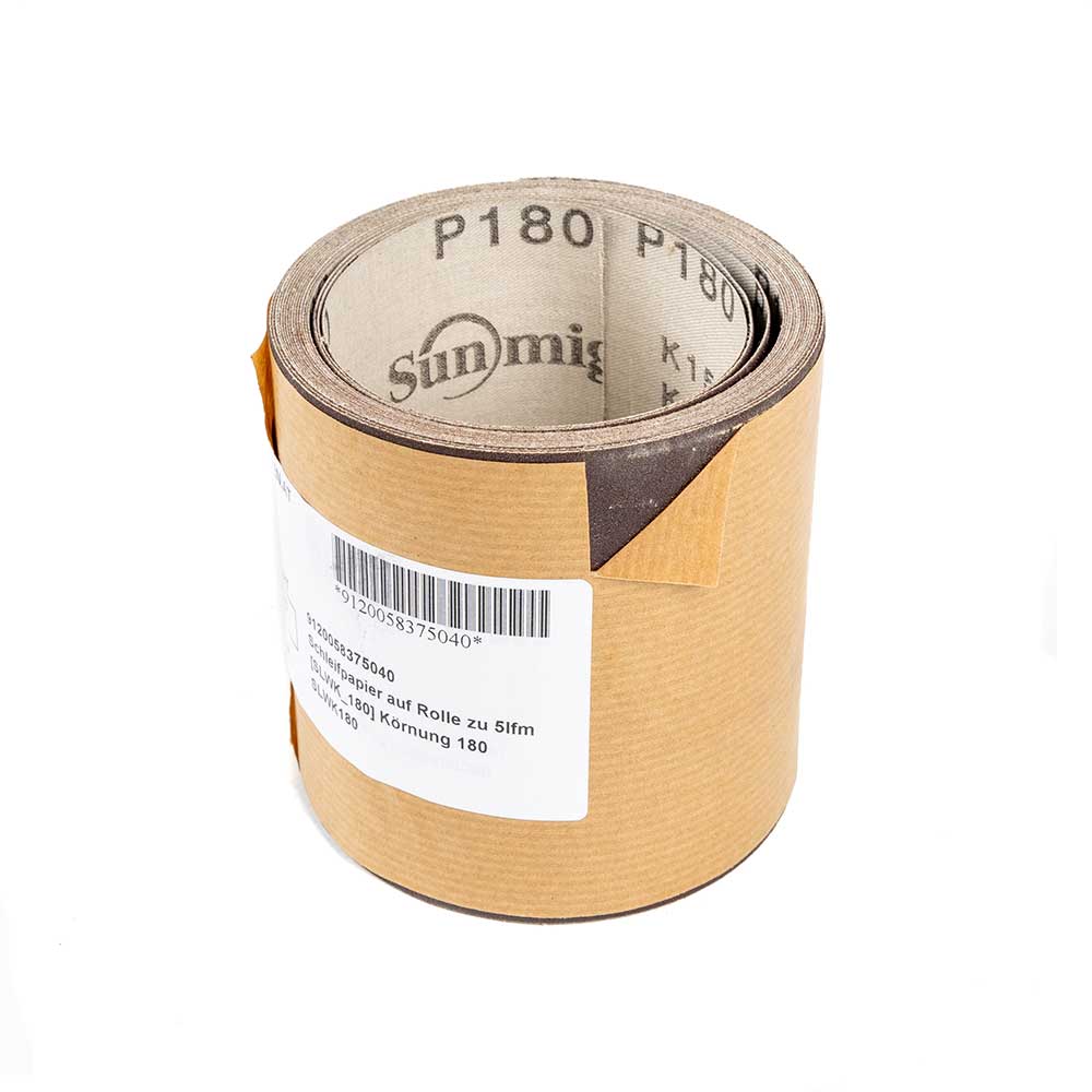Sanding paper roll 5m, grit K180 (SLWK180, HOLZMANN)