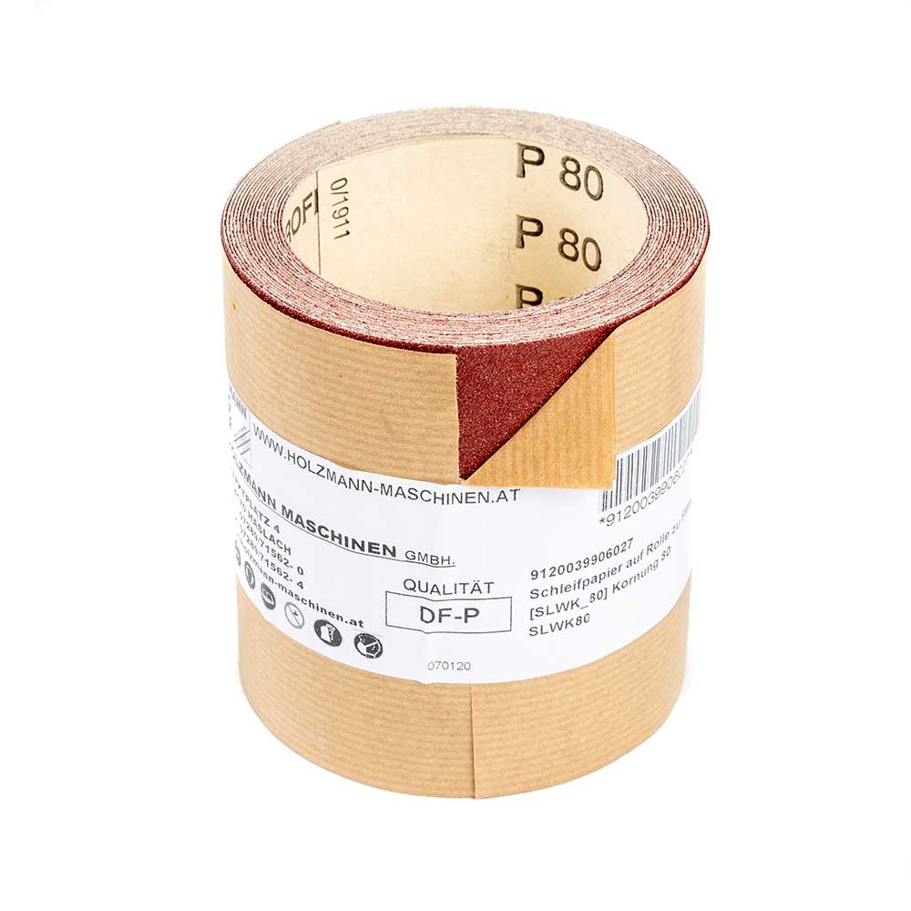 Sanding paper roll 5m, grit K80 (SLWK80, HOLZMANN)