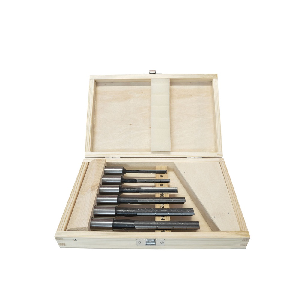 Mortising drill set Ø 6-8-10-12-14-16, left (LL6TLGL, HOLZMANN)
