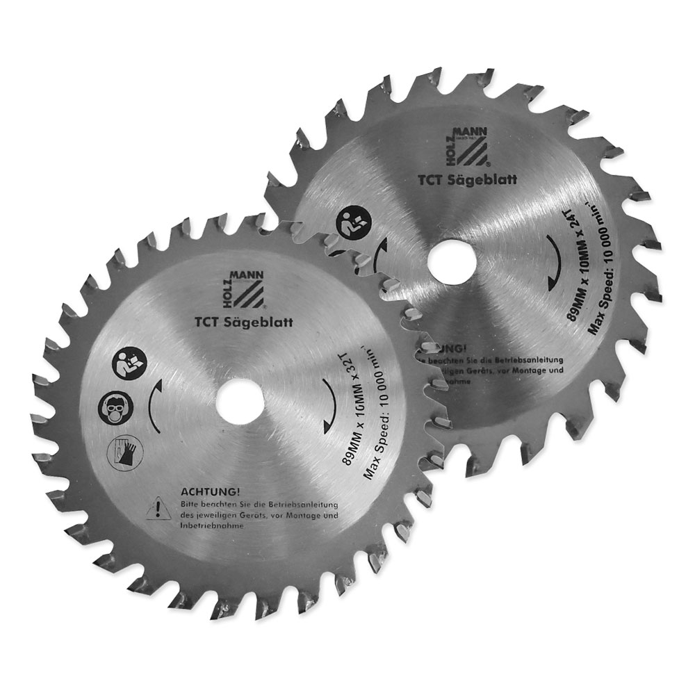 Kietmetalio pjūklo diskų komplektas Ø89 mm, 2 vnt. (KSB8910Z24/32/1+1, HOLZMANN)