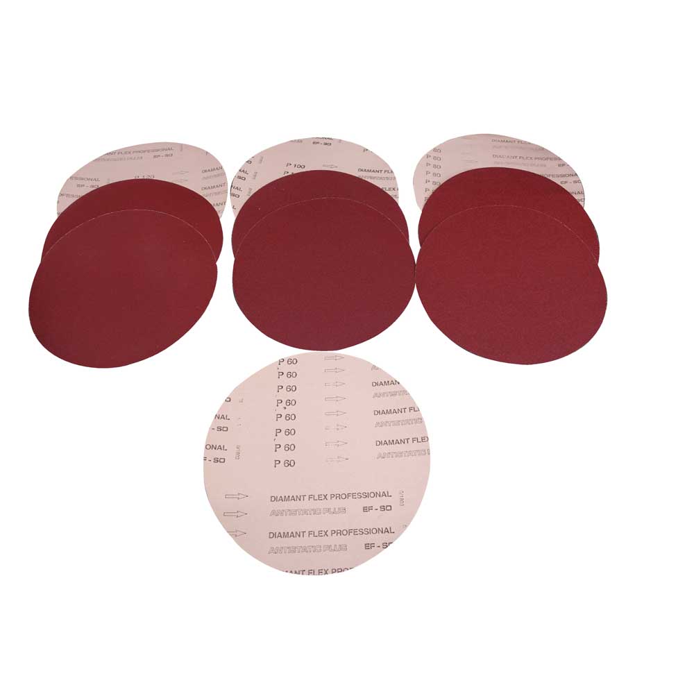 Sanding disc set Ø254 1xK60 3xK80 3xK100 3xK120 (STTSM250SET, HOLZMANN)