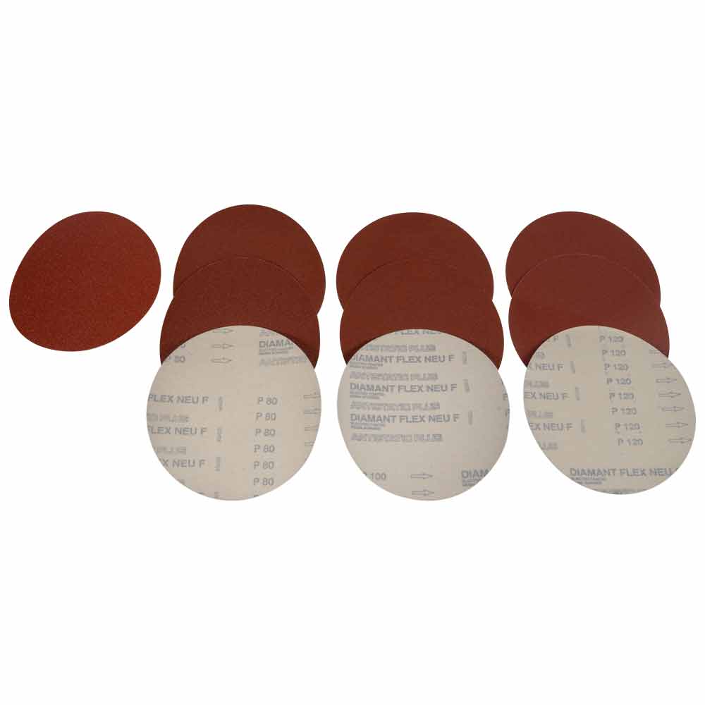 Sanding disc set with velcro 1xK60 3xK80 3xK100 3xK120 (STK203SET, HOLZMANN)