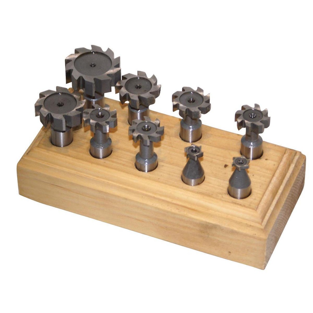 Segmentinių pleištų griovelių freza 9 vnt./kotas 12mm/HSS (TNF9TLG, HOLZMANN)