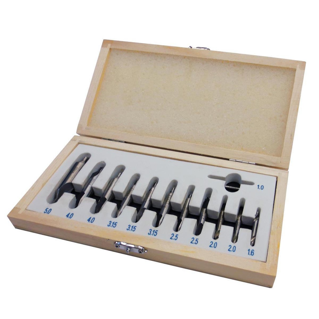 Centre drill set 12 pcs, 1-5mm, metric (ZBS12TLG, HOLZMANN)