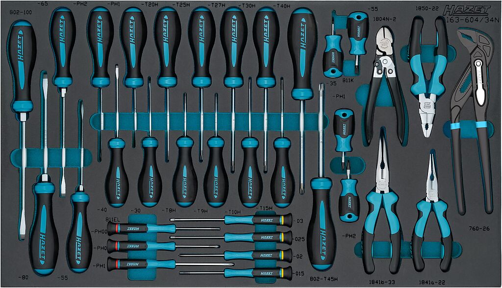 Screwdriver set (163-604/34N, HAZET)