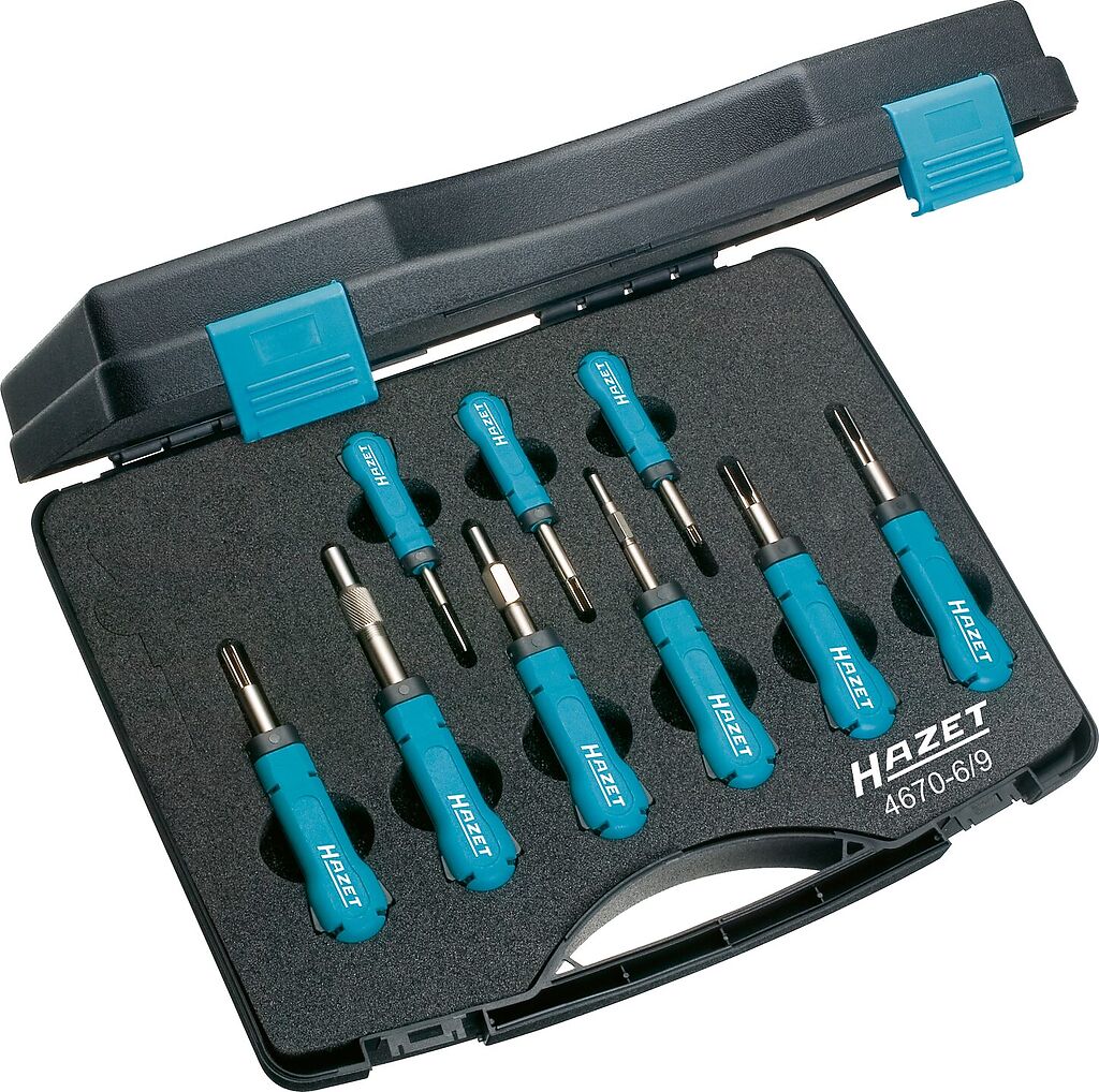 Cable release tool assortment 4670-6/9, HAZET