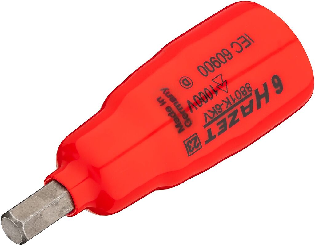 Izoliuota galvutė su šešiabriauniu antgaliu 6 mm, 1000 V (8801K-6KV, HAZET)