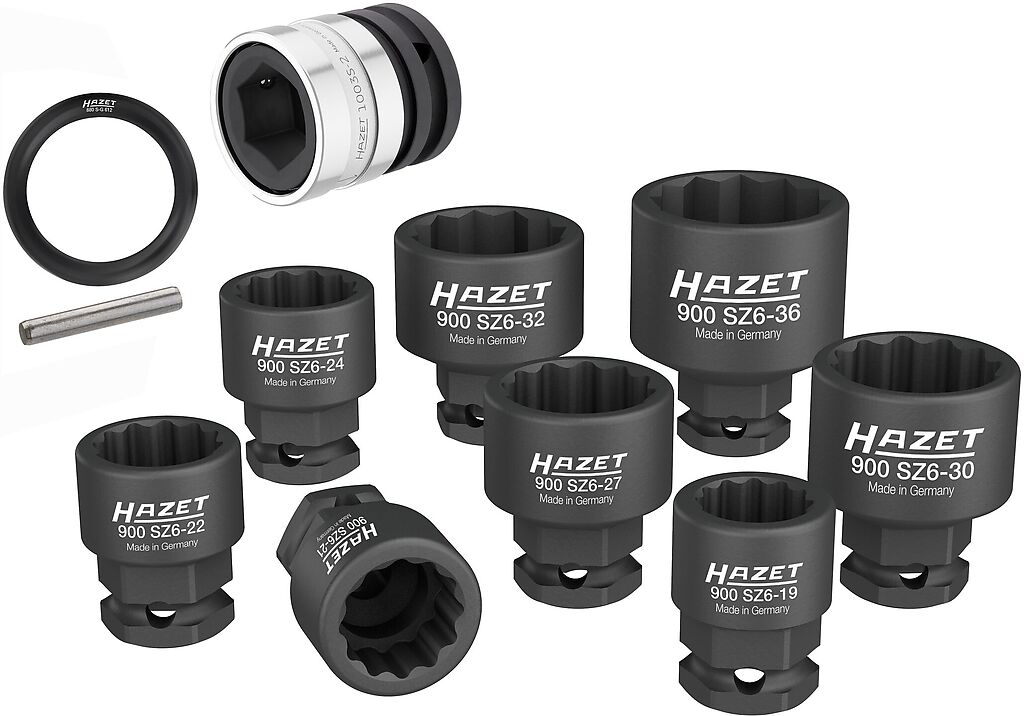 Impact socket set, 12-point, 1/2 in (900SZ6/11, HAZET)