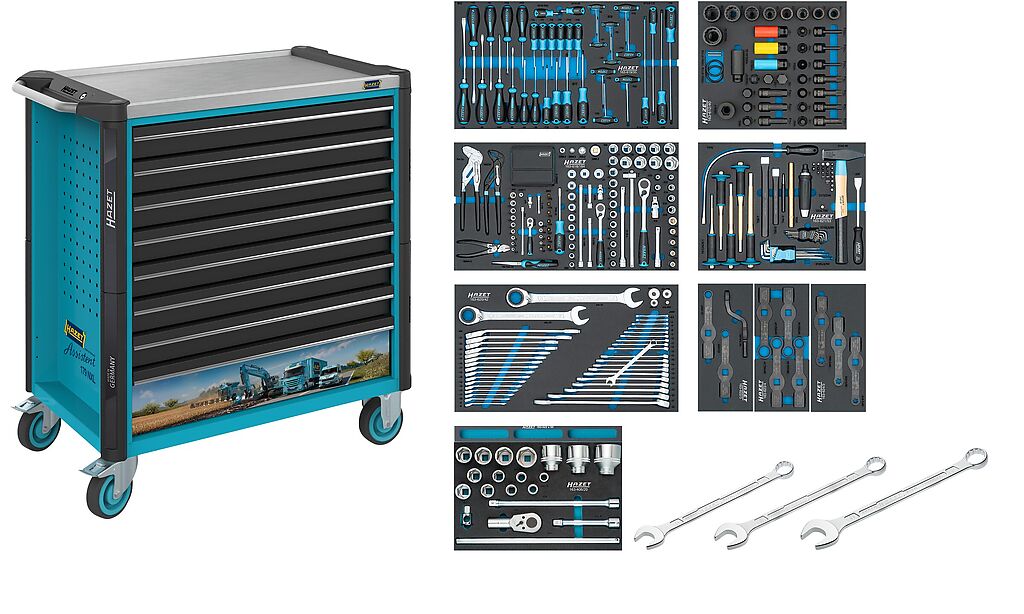 Tool trolley Assistent 179NXL with 388-piece tool assortment (179NXL-8/388, HAZET)