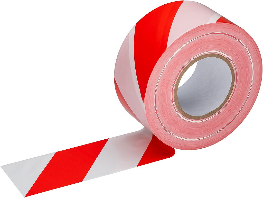 Plastic barrier tape, red / white blocked (200-3, HAZET)