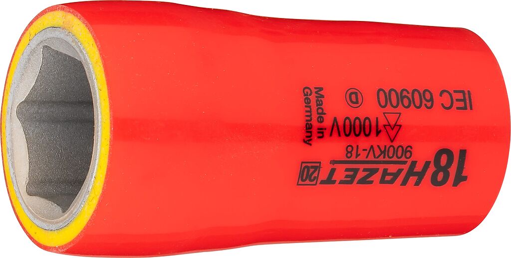 Galvutė, šešiakampė, su apsaugine izoliacija, 18 mm, 1/2 col. (900KV-18, HAZET)