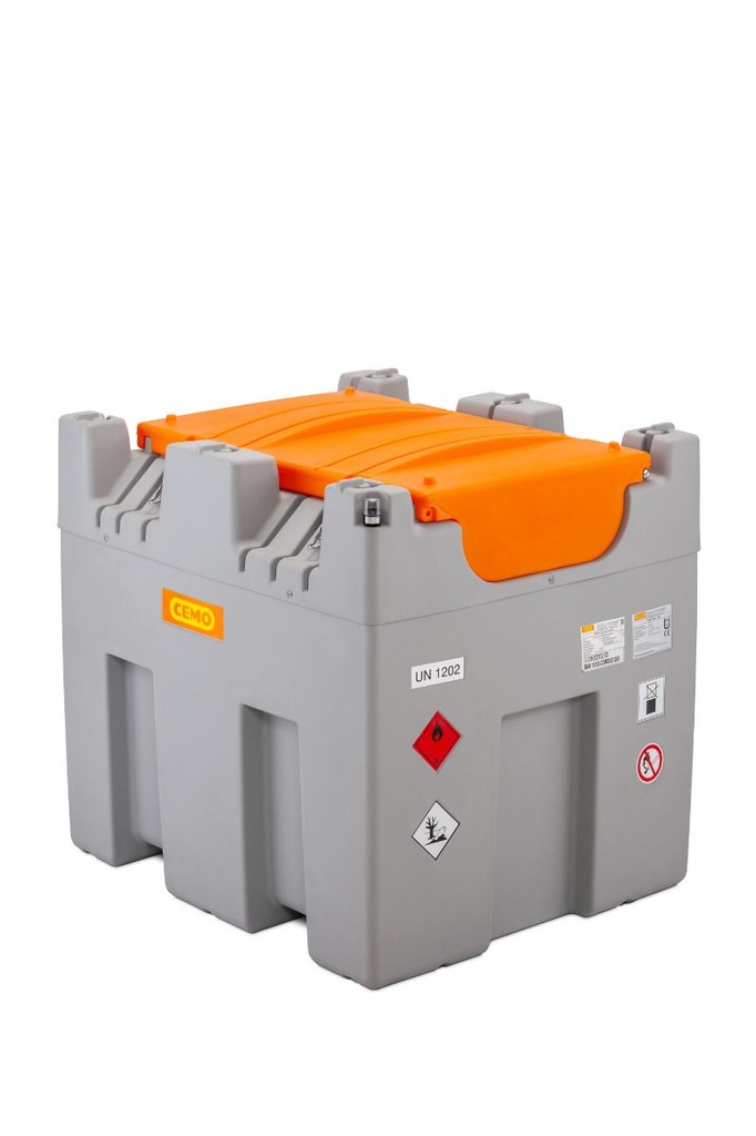CUBE Mobil 980 l diesel tank with hand pump 60 l/min, 4 m dispensing hose DN 19, manual nozzle (11678, CEMO)
