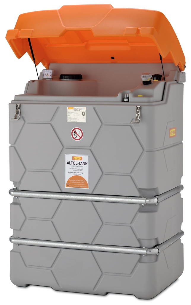 CUBE alyvos atliekų bakas Outdoor, 1500 l, su varstomu dangčiu 10481, CEMO