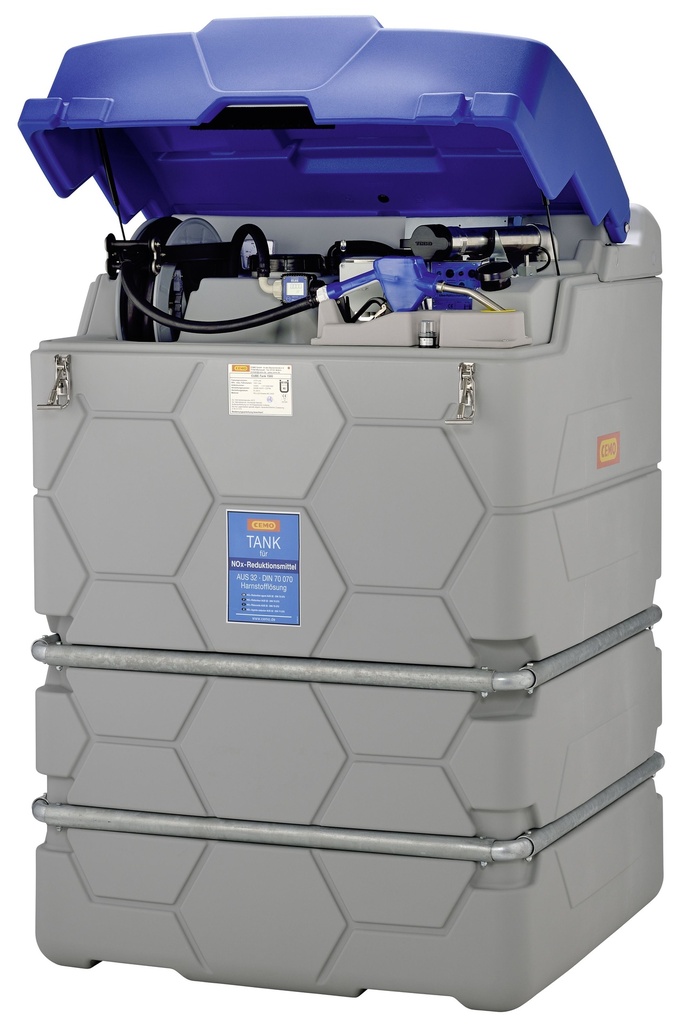 CUBE 1500 l AdBlue tank Outdoor Premium (K24 meter, hose reel, 8 m hose, cover, winter package) (10305, CEMO)