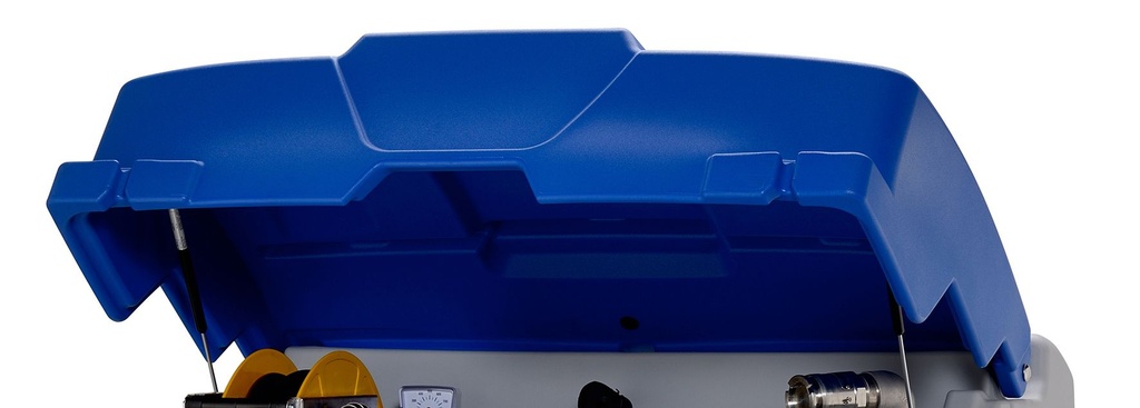 Lid, blue, with gas spring and mounting accessories, packed (10437, CEMO)