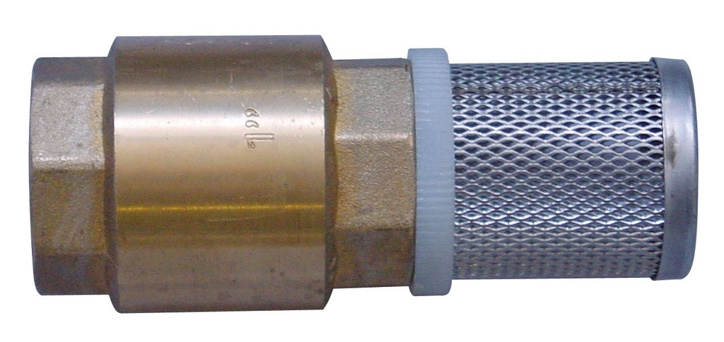 Brass spring foot (suction) valve with a filter, 1″ female thread, CEMO (10044)