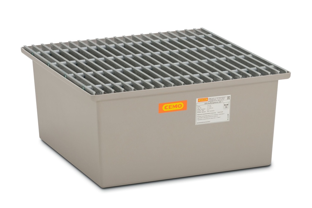 GRP surinkimo padėklas 220/1 komplektas su GRP grotelėmis (7869, CEMO)