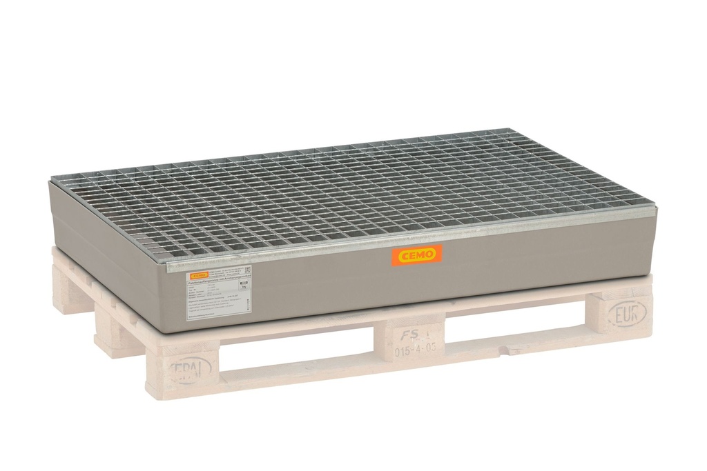 GRP sump pallet 150 l ****with fix. pins a. gal.steel grating 7970, CEMO