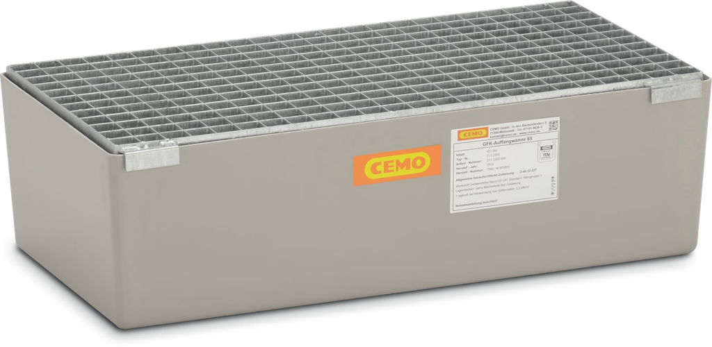 GRP sump pallet 65 with galvanized steel grating, CEMO (10381)