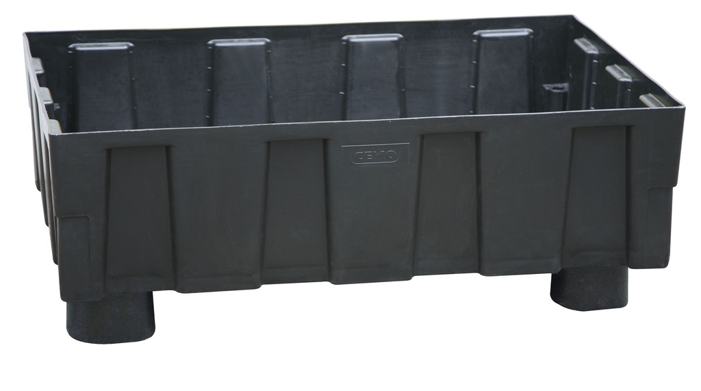 Euro PE sump pallet 250/2 **** with 4 feet, without grating, CEMO (8279)