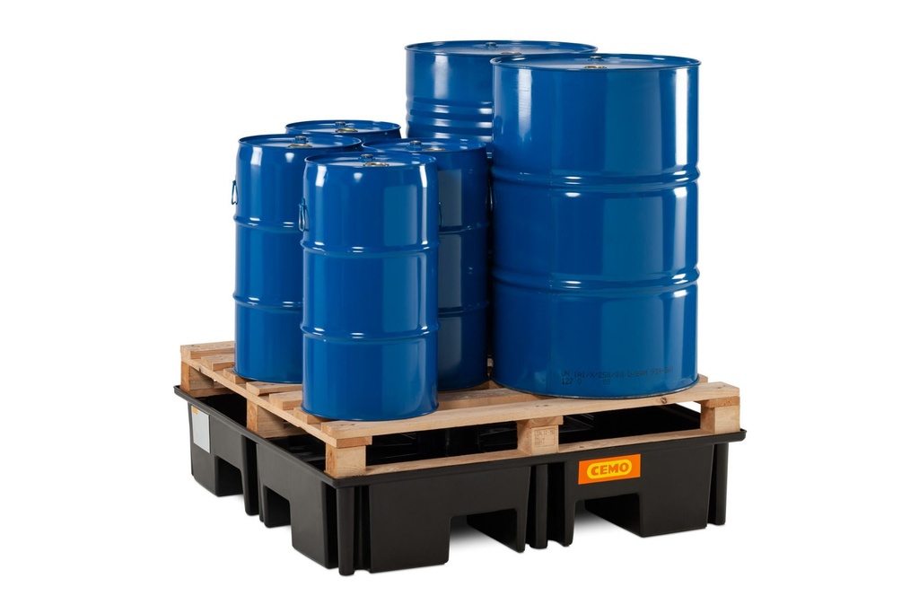 PE spill pallet 220/4 without grating, CEMO (11260)