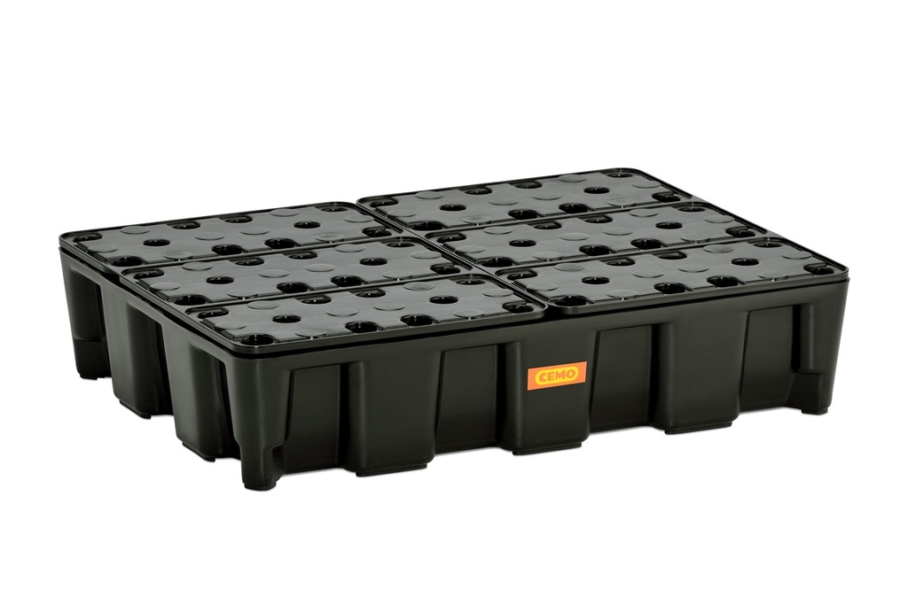 PE sump pallet 60 HD RG with PE grating 80 x 60 x 18 cm, CEMO (10889)