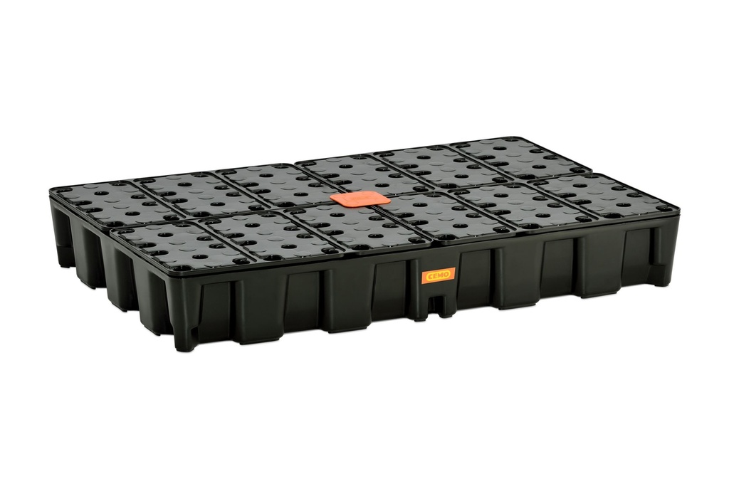 PE surinkimo padėklas 120 HD RG su PE grotelėmis 120 x 80 x 18, CEMO (10891)