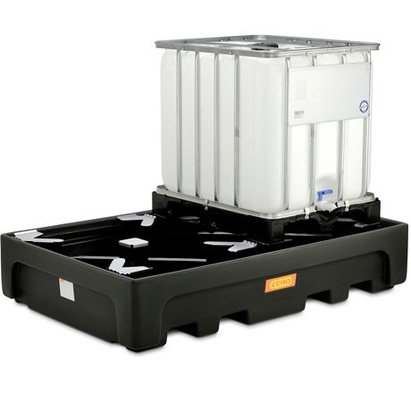 IBC surinkimo padėklas 1100-2 PE, surinkimo tūris 1100 l, 223 x 146 x 44 cm, be grotelių, CEMO (10940)