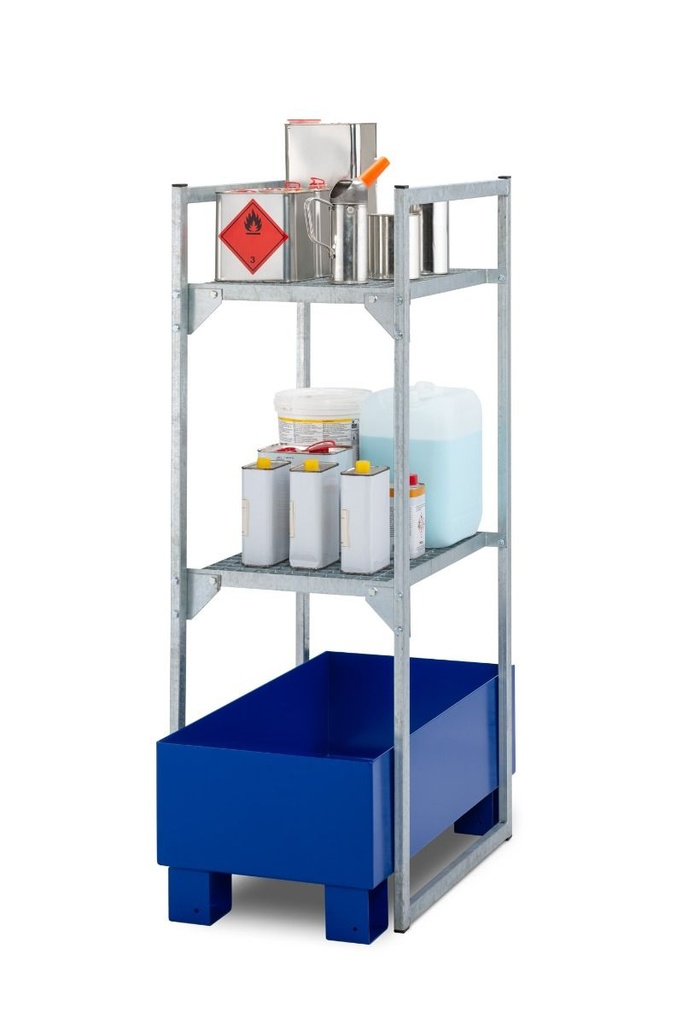 Drum rack type 120 with grating support for 2 x 60L Model 2 with steel grating, CEMO (11482)