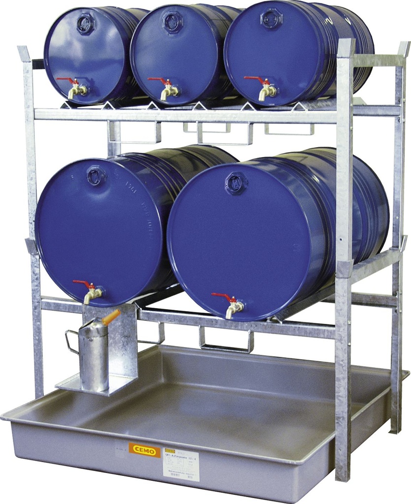 Drum rack type 800 w. barrel** support 2x200 and 3x60, CEMO (7672)