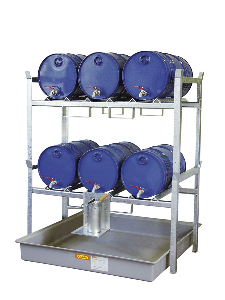 Drum rack type 800 with drum supports and collection tray (7675, CEMO)