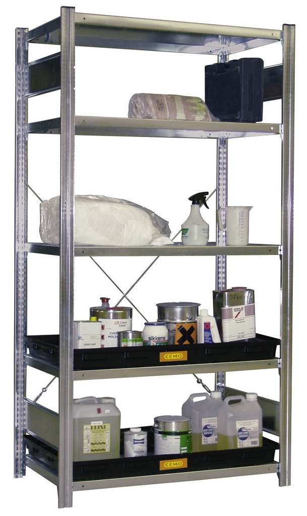 Environmental/HazMat rack 10/20 with PE collection tray (8091, CEMO)