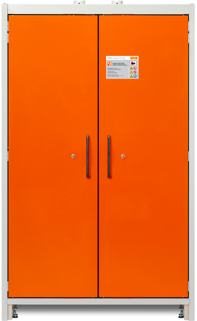 PROline 12/20 type 90 battery safety storage cabinet, orange RAL 2008 doors, CEMO (11961)