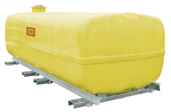 GRP transport tank 10000 l, trunk-shaped, with baffles, dome ø 420 mm, with hinged lid, CEMO (11326)