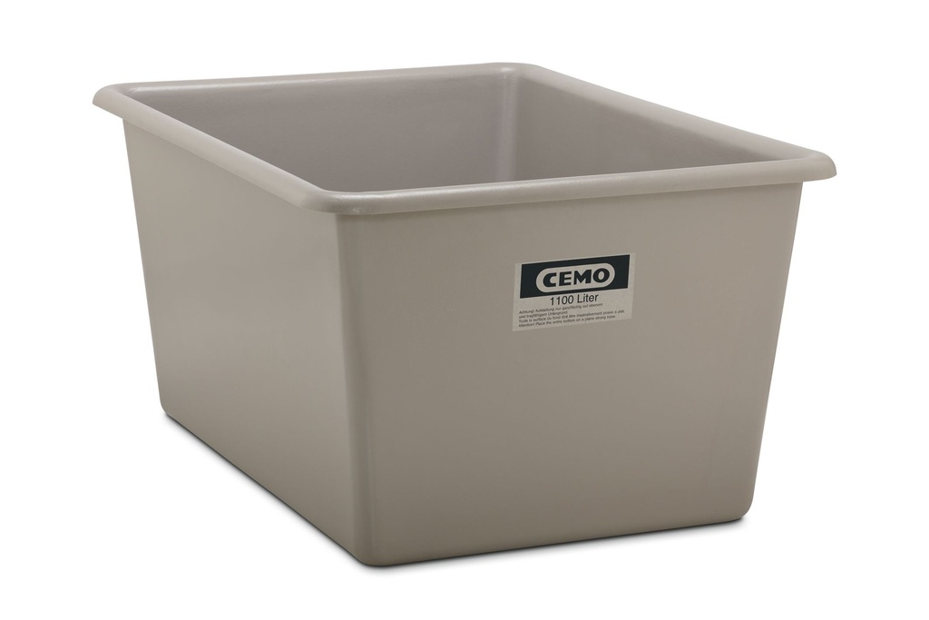 Stačiakampis konteineris 1100 l, pilkas 1165, CEMO