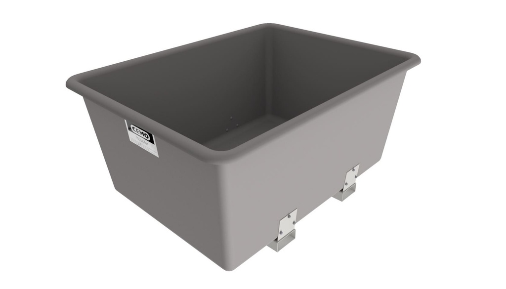Rectangular container 1500 l, grey, with forklift pockets (2642, CEMO)