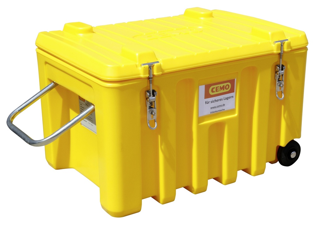CEMbox su vežimėliu 150 l (PE), geltonas, CEMO (10133)