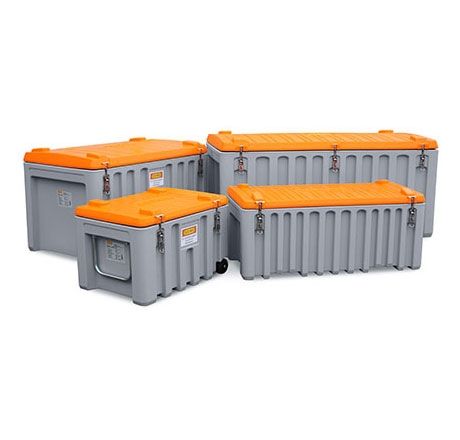 CEMbox 400 l storage / transport box (PE), grey/orange, CEMO (10334)