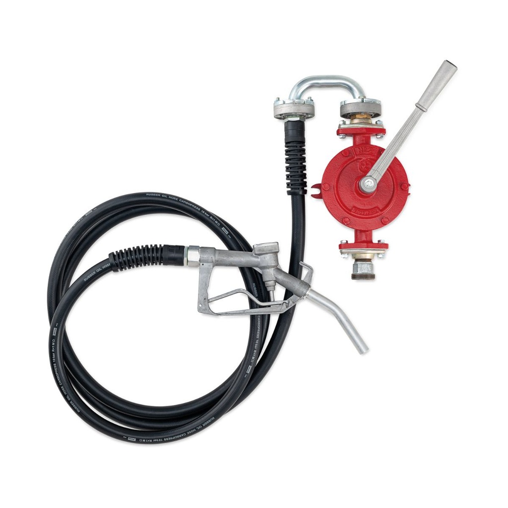 Hand pump, 30 l/min, with manual nozzle, 4 m dispensing hose, Viton seals (11683, CEMO)