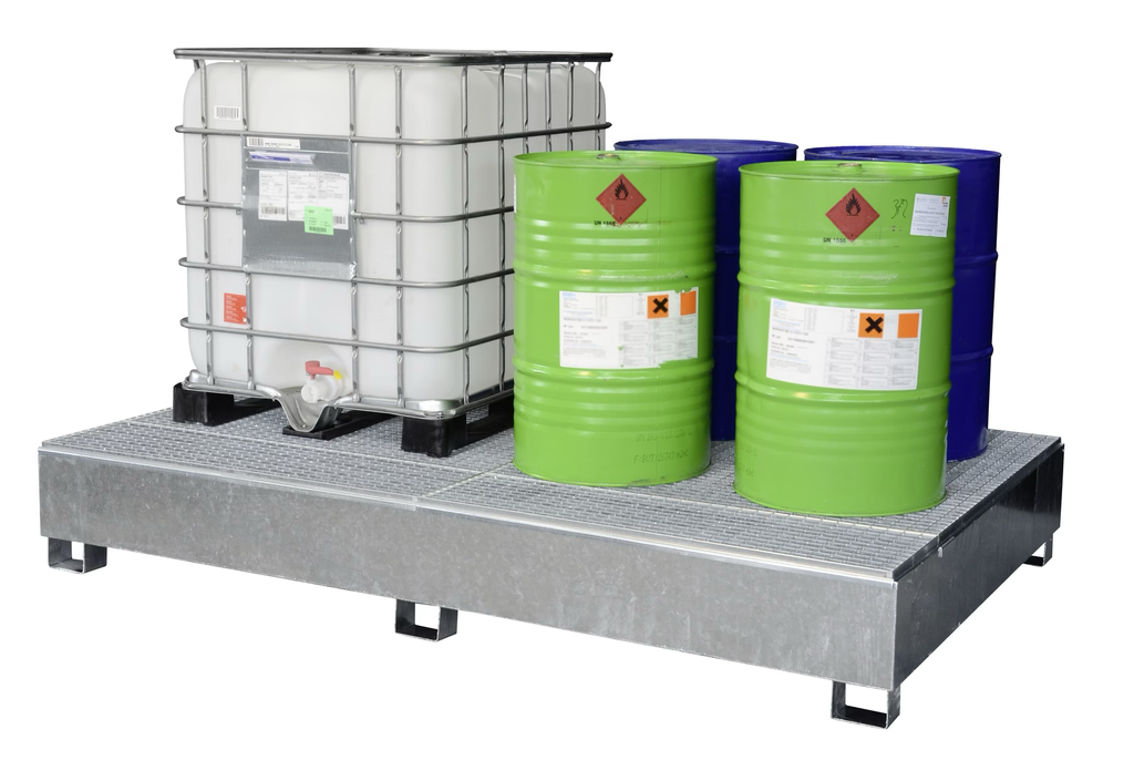 IBC surinkimo padėklas, GS2a tipo su pildymo zona, 1000 l, cinkuotas (10616, CEMO)