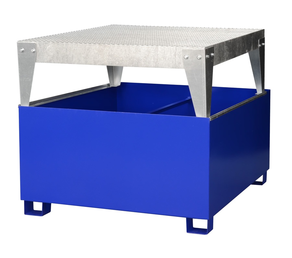 IBC bund made of steel, GS1 AB1, with f- illing area, galvanised, StawaR approval, CEMO (10849)