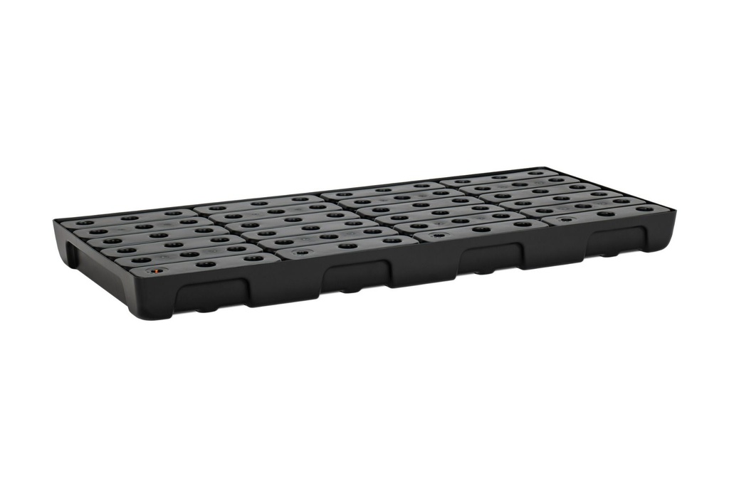 PE small spill tray 13/6 with PE grating, 44 l, 130 x 60 x 10 cm, CEMO (11740)