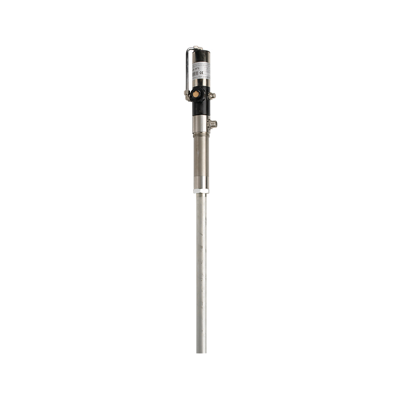 Single acting stainless steel pneumatic pump, ratio 1:1, PTFE seals, complete with stainless steel suction pipe l. 1000 mm. with bottom valve, FLEXBIMEC (1072TF)
