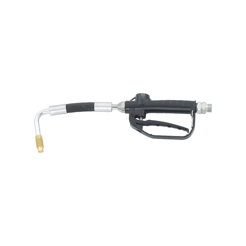Oil gun art. no. 2180 with flexible outlet, curved rigid 80° stem and manual anti-drip nozzle, FLEXBIMEC (2182)