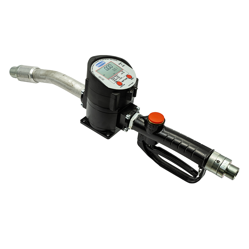 Electronic oval gears flow meter for oil serie "Oil Neptune HFlow" with rigid outlet and 3/4" BSP (M) inlet swivel, FLEXBIMEC (2634)