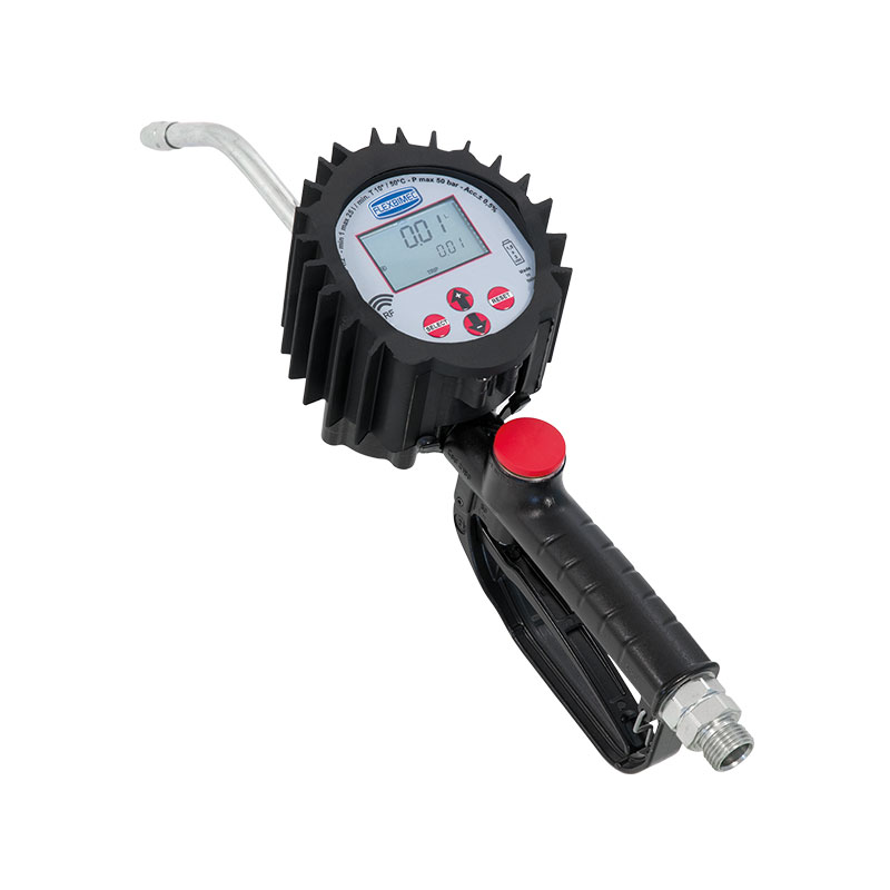 Electronic oval-gear flow meter for antifreeze, "4TT - JUPITER" series, with rigid outlet Ø12 mm, with RF CONNECT (radio-frequency) data transmission, Flexbimec (2813/RF, FLEXBIMEC)